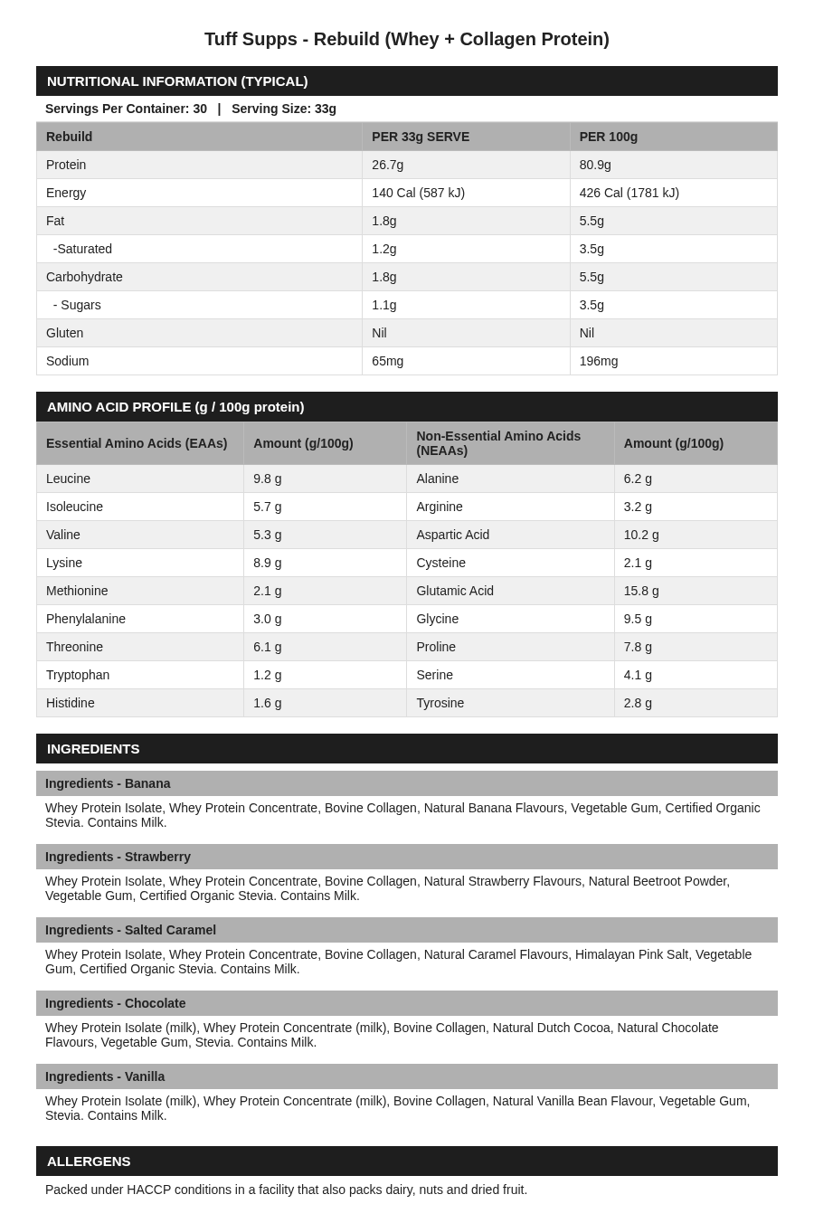 Rebuild Whey and Collagen